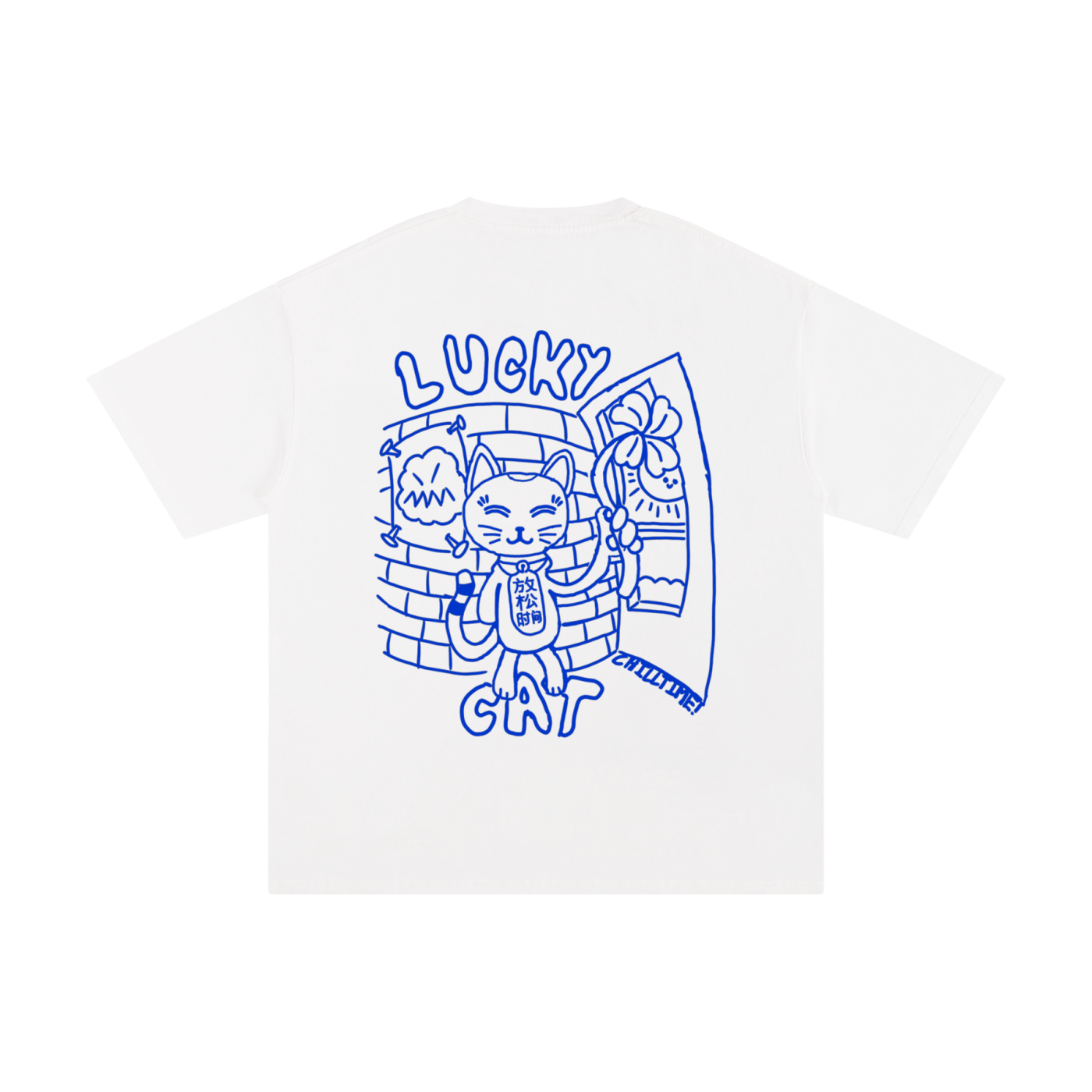 Lucky Cat Tee - Blue