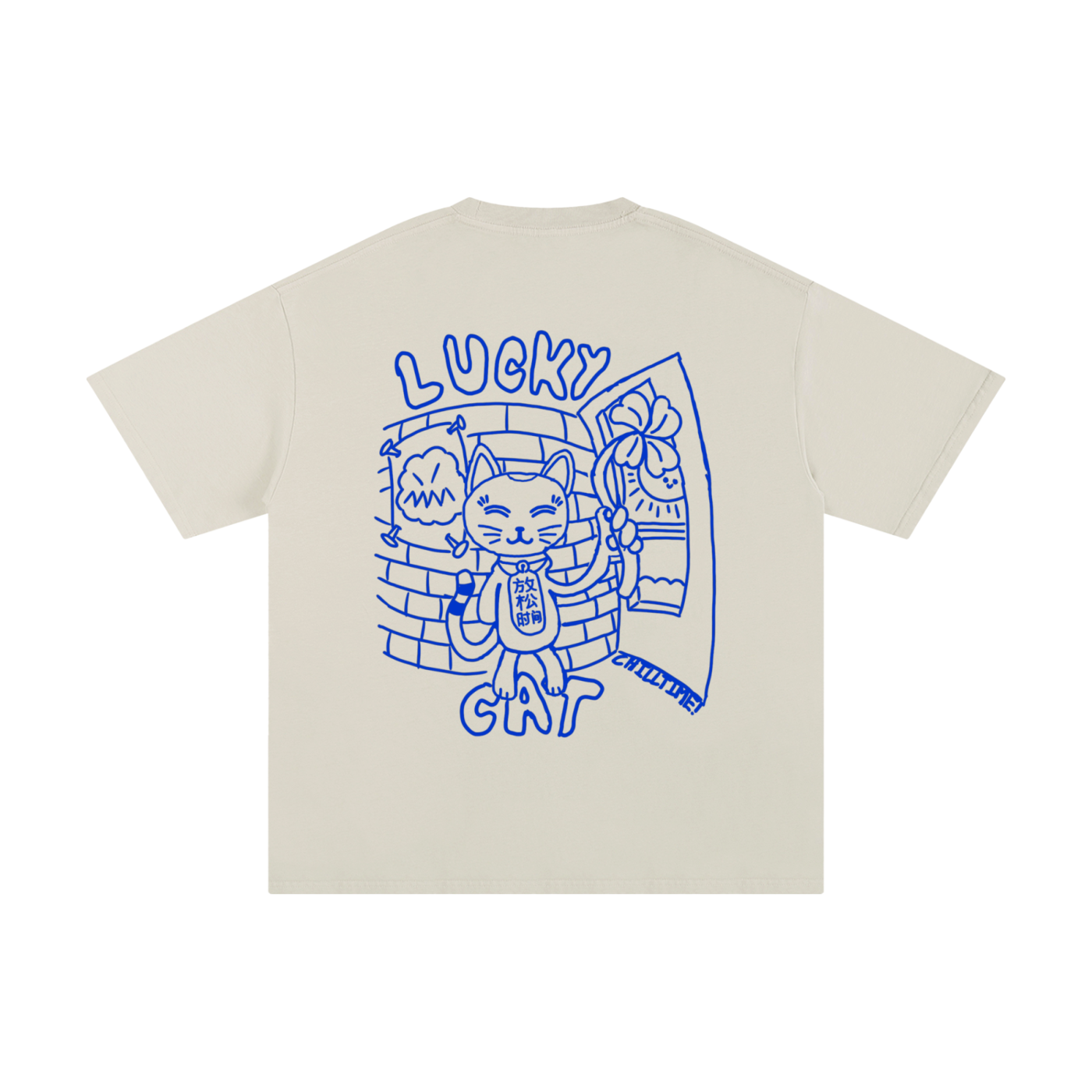 Lucky Cat Tee - Blue